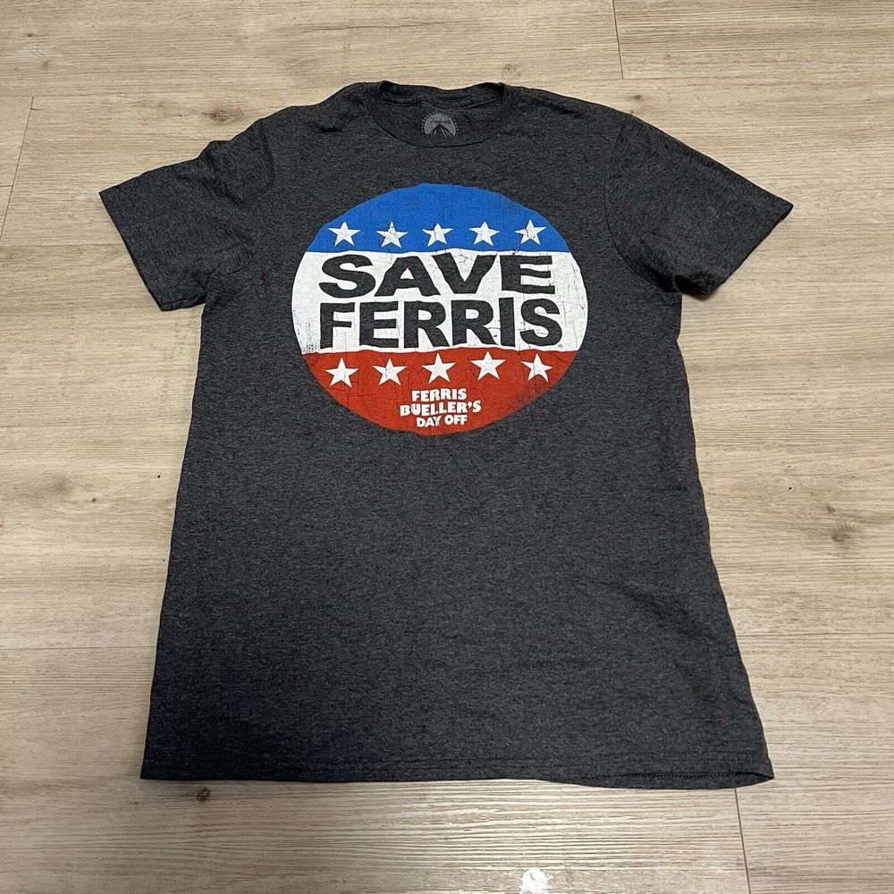 Paramount Save Ferris - Ferris Bueller's Day‎ Off T Shirt Size Small Mens Gray